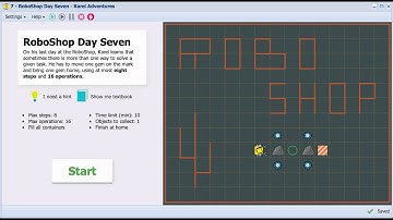 Karel the Robot in NCLab, Version 0.9 - RoboShop Day 7 (Yellow Belt 1 - Simple Commands)