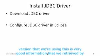 Java Database Connection JDBC and My SQL Lecture 8