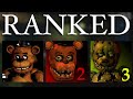 Ranking every five nights at freddys game that ive played