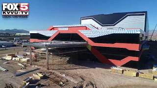 Ted pretty took the fox5 drone out to view construction progress of on
raiders' practice facility and headquarters in henderson jan. 13,
2020.