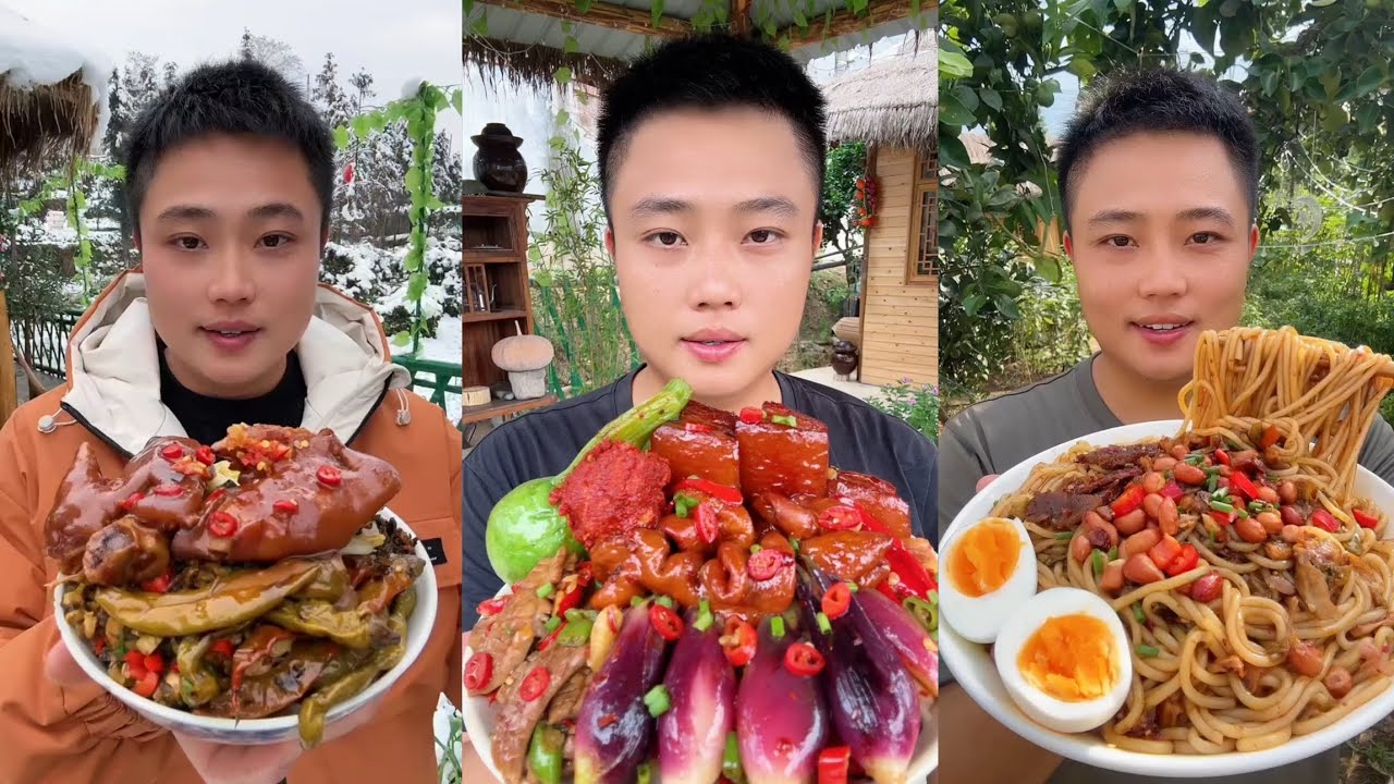 Yummy #72 Eat Meat 🍖🥓🫑🌶️🦑🍲, chicken 🍗🍗, Shrimp 🦐🦐.. #mukbang #eatingshow #food 