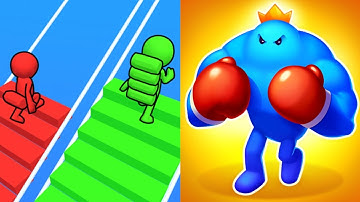 Punchy Race Vs Bridge Race 💪🟡🤖 Max All Levels Android iOS Gameplay Ep 23