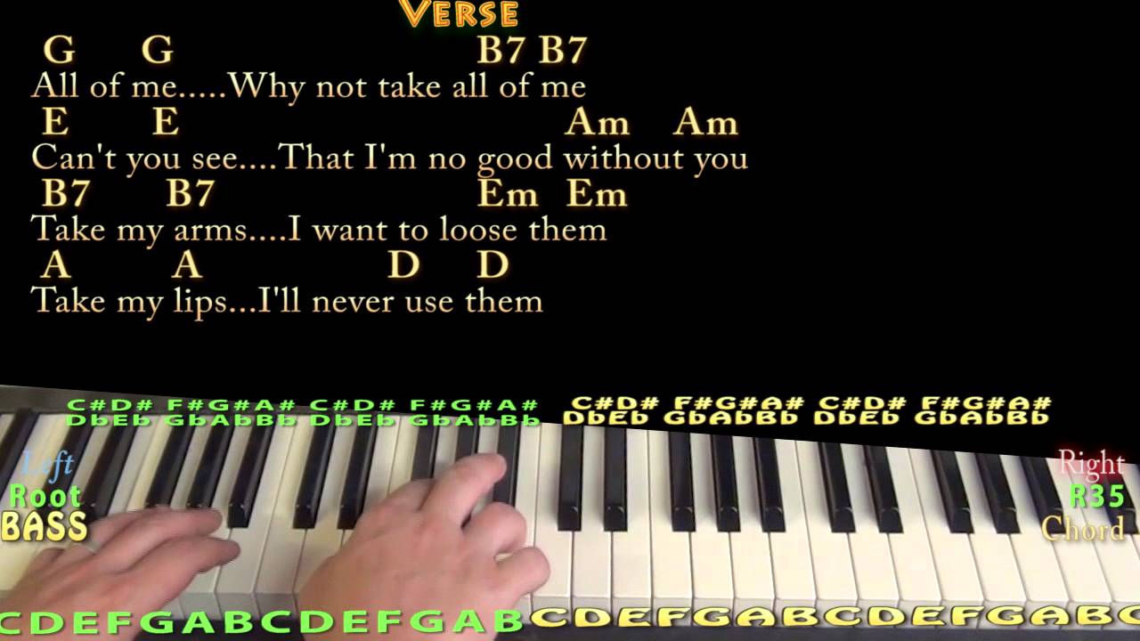 All of Me (Jazz) Country Piano Cover Lesson in G with Chords/Lyrics YouTube All of Me (Jazz) Country Piano Cover Lesson in G with Chords/Lyrics YouTube