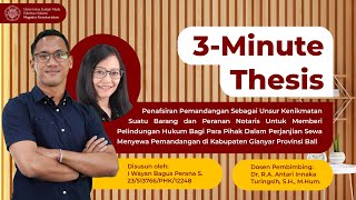 3MT - Pemandangan Sebagai Kenikmatan Suatu Barang dan Peranan Notaris Dalam Sewa Menyewa Pemandangan