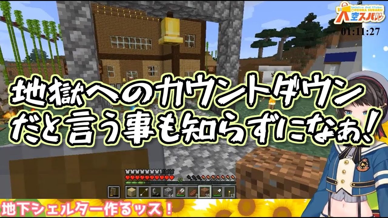 【ホロ鯖】我が家の地下をネザーに改造しおかゆんを懲らしめるはずだった大空スバル