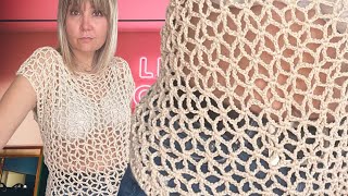 Maglia traforata a rete stella ad uncinetto tutorial breve