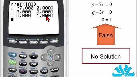 TI 83/84 Series: Matrix Row Reduced Echelon Form