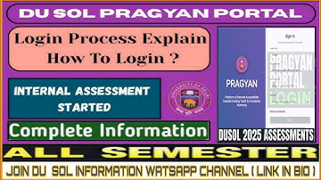 DU SOL 2025 Internal Assessment Login Step by Step | Pragyan Portal Guide | All Semester students 🌟
