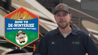 Taking Your RV Out of Storage Here's How to De-winterize Your Motorhome Battery | RV Maintenance