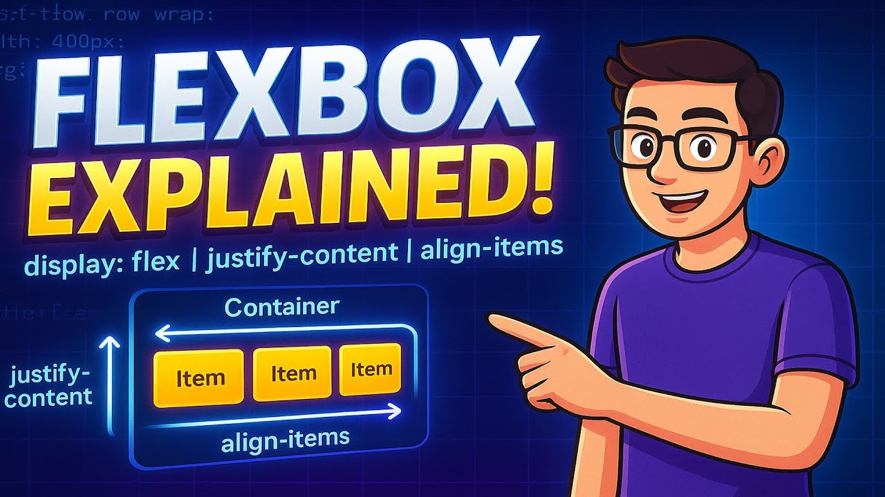 Flex Justefy content Align items - YouTube