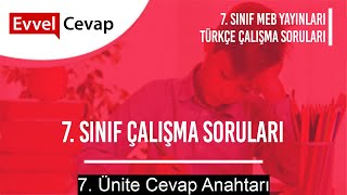 7. Sınıf Türkçe Çalışma Soruları 7. Tema Cevapları