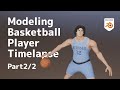 【Blender】Modeling basketball player part2/2 (UV unwrap, texture paint, rigging etc...)【Timelapse】