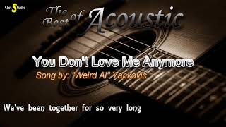 You Don't Love Me Anymore - Karaoke Style Lyrics Video ( Weird Al Yankovic )