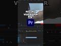 Record Voiceover in Adobe Premiere Pro#adobepremierepro #adobepremieretutorial #premiereprotutorial