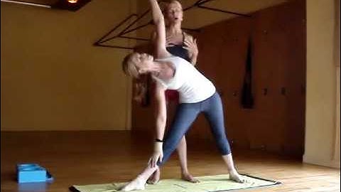 Proper execution of the Triangle Pose (Trikonasana)