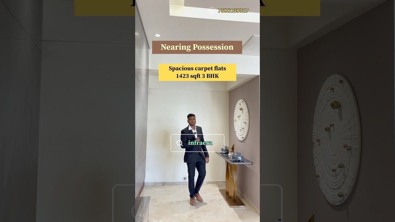 Spacious and Biggest 3 BHK carpet 1423  in ravet pradhikaran #puneproperties #ravet