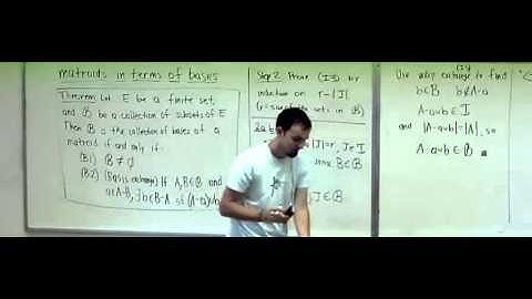 Lecture  5 . Matroids (Federico Ardila)