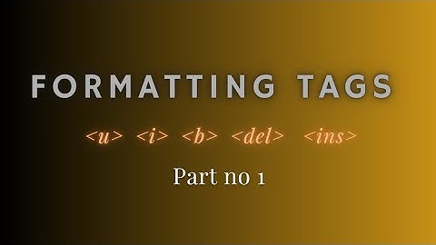 Formatting tags in HTML | part 1 | HTML basics (in Urdu)