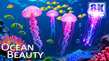 Soothing 8K Aquarium - Vibrant Coral Garden and Jellyfish Flow for Mind Relaxation & Total Peace