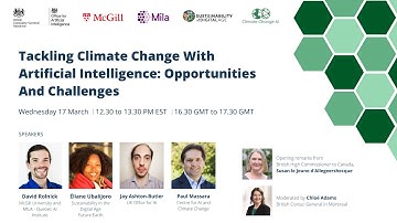 Webinar, Tackling Climate Change with Artificial Intelligence: Opportunities and Challenges