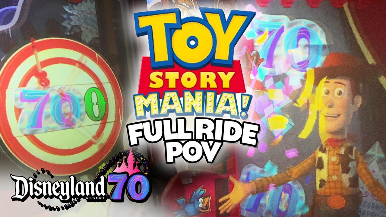 Toy Story Midway Mania DISNEYLAND 70TH ANNIVERSARY OVERLAY Full Ride POV