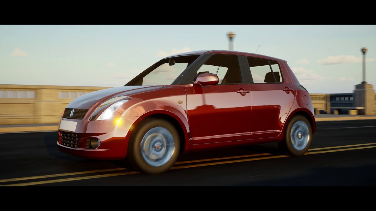 Unreal engine car automotive render test, fully raytraced, fully dynamic lighting