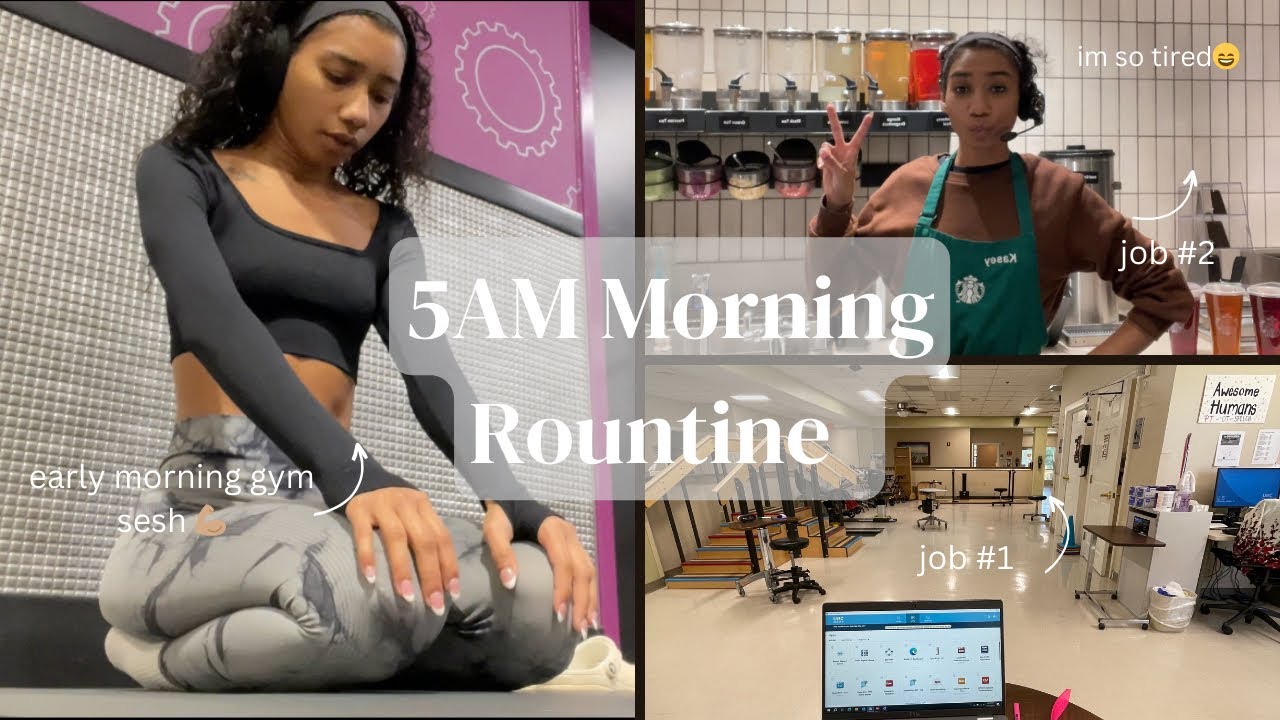 a very *REALISTIC* day in my life: waking up at 5am, gym, work, and ...