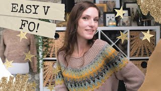 FO: EASY V SWEATER by CAITLIN HUNTER (Plus Fruit Garden Crochet Blanket + More!)