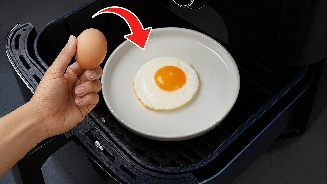 Яичница всего за 1 МИНУТУ с использованием аэрофритюрницы — очень простой совет, который под