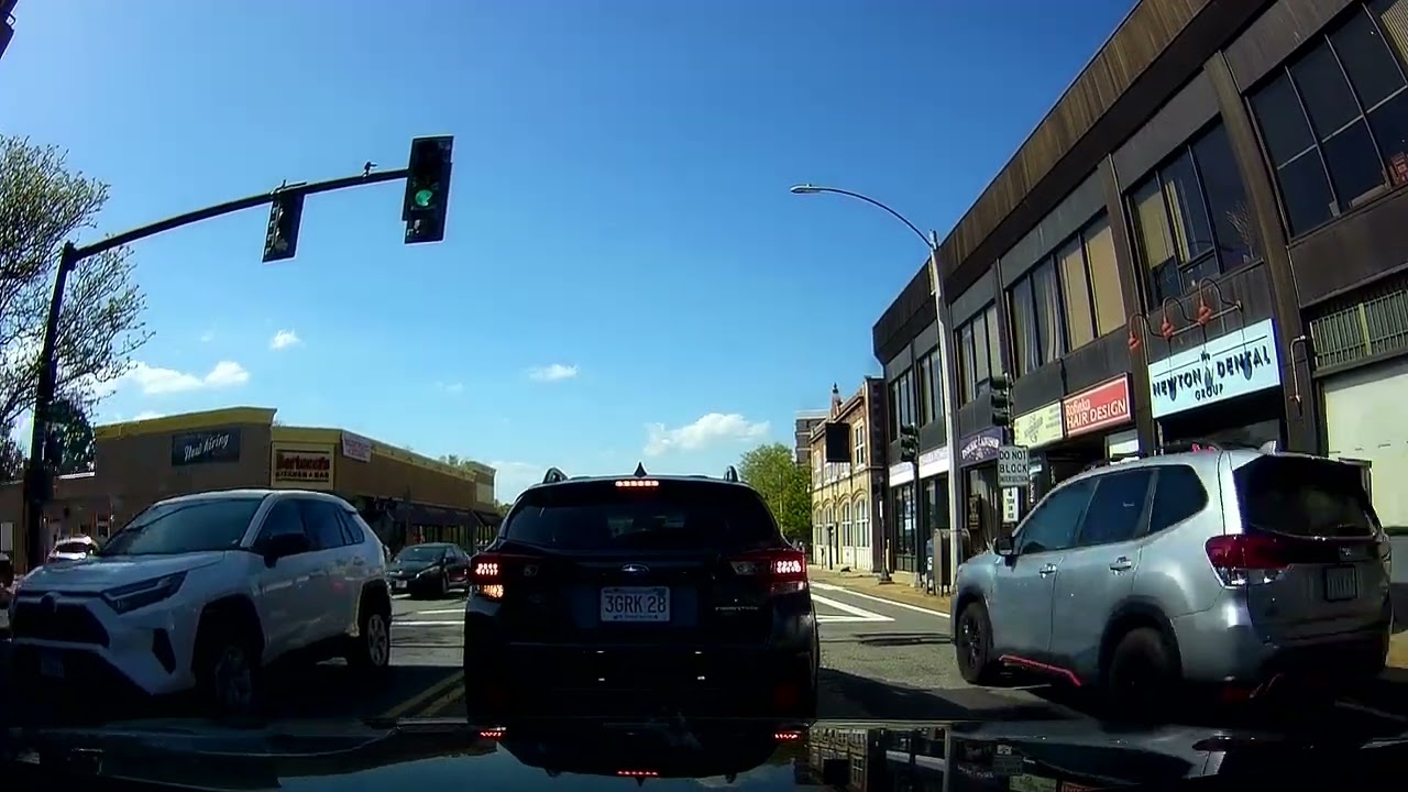Driving in Newton, Massachusetts