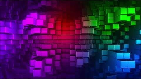 3D abstract colorful pixel cubes animated background video , No Copyright , multicolored background