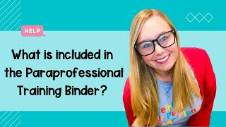 Paraprofessional Training Binder for Special Education Classrooms | Full SPED Ahead
