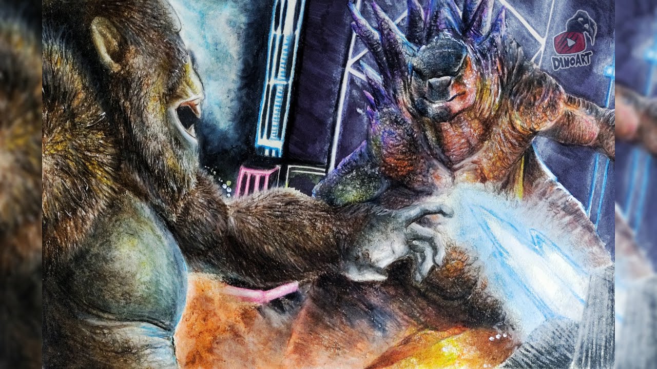 GODZILLA VS KONG DIBUJO A LAPIZ | Godzilla vs Kong Drawing - thptnganamst.edu.vn