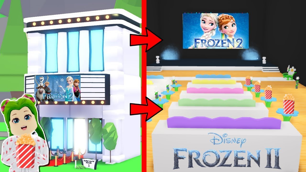 Abro Mi Nuevo Cine De Frozen 2 En Adopt Me Increible Roblox Youtube - cosas de disney y de roblox 2019