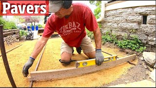 Installing Brick pavers start to finish day2