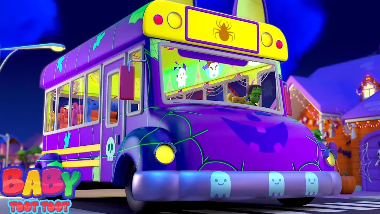 Halloween Wheels On The Bus + More Scary Rhymes and Kids Cartoons - YouTube