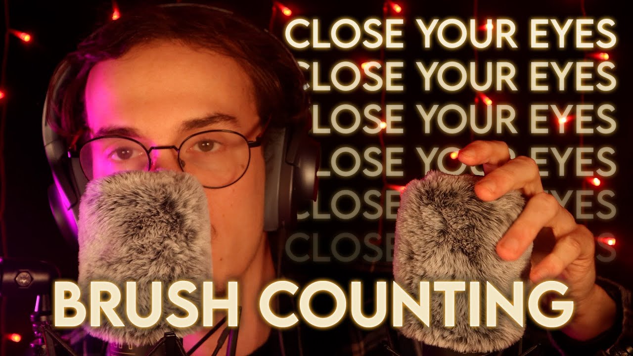 ASMR | Whispered Eyes Closed Instructions (Count The Brushes)