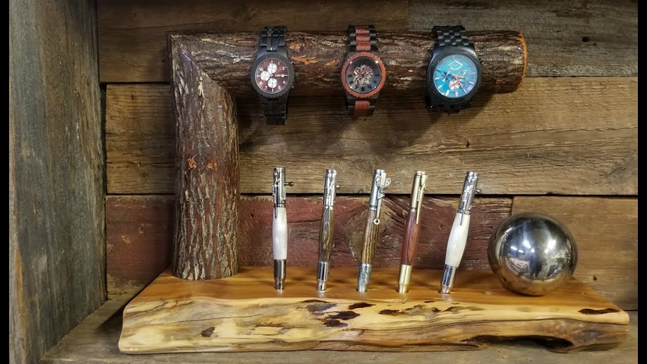 DIY - Woodworking project | Wood watch and pen display 