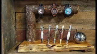 Building a simple rustic watch and pen display. Easy Woodworking project. Follow this link for a chance to win a Jord Watch https://