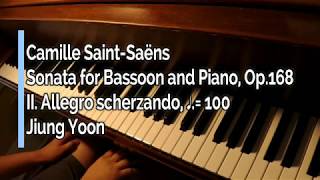 Piano part- Saint-Saëns, Bassoon sonata, Op.168, II. Allegro scherzando, ♩.= 100