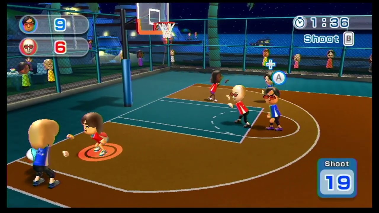 Wii Sports Resort   Basketball Samu Vs  Martin level 2500