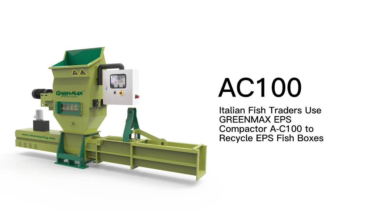 Recycling of EPS fish boxes waste: EPS Compactor used to recycle EPS fisn box by Italian fish Trader