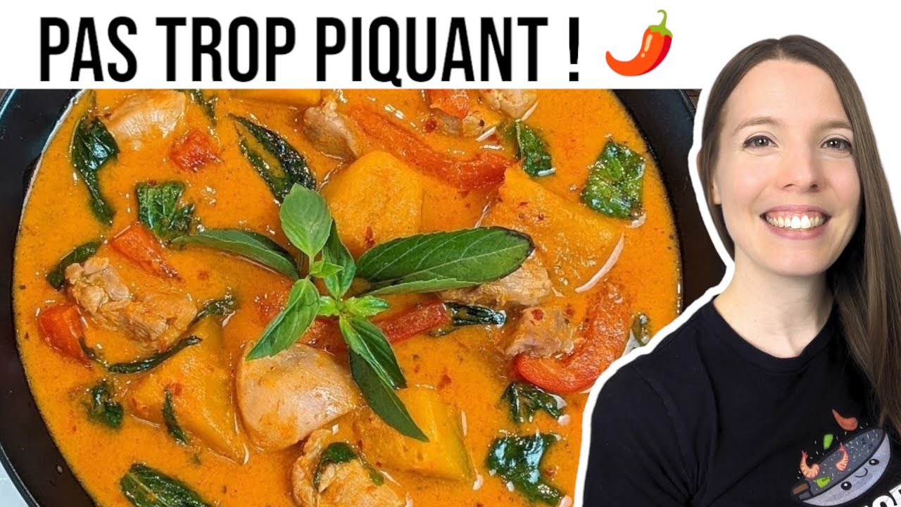 CURRY ROUGE THAÏ AU POULET ET COURGE BUTTERCUP (LE MEILLEUR!) - THAI RED CURRY - HOP DANS LE WOK