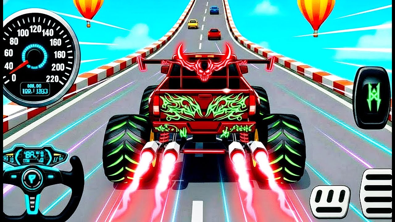 Mega Ramp Monster Car Racing 3D - Extreme Car Stunts -Android Gamepla #MegaRamp #3DGames #CarRacing