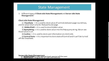 Asp.Net State Management Concept# Interview Question