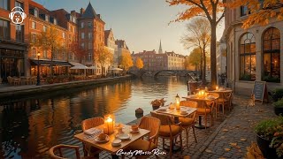 Amsterdam Autumn Café Ambience 🍂☕ Relaxing Jazz Music & Outdoor Street Sounds for Chill, Study, Work