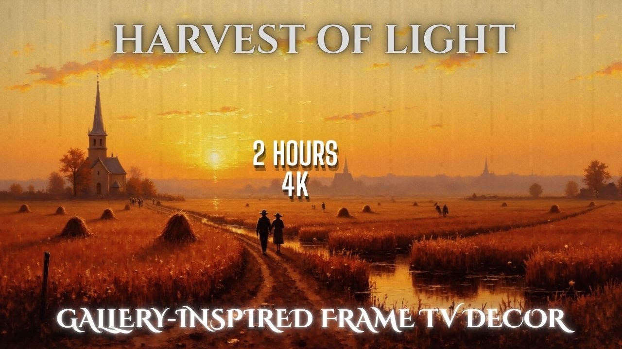 Harvest of Light – Golden Sunset Landscape Oil Painting in 4K | Frame TV Art | TolgArt Studio