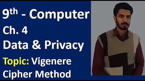 Lecture 5 Vigenere Cipher | Data And Privacy | Ch 4. | 9th Class Computer | By Sir Haseeb Ur Rehman