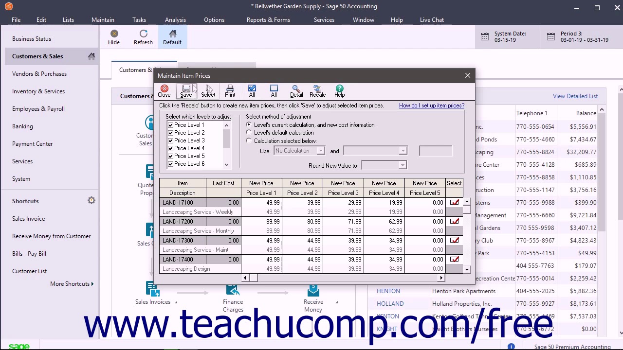 Sage 50 2018 Tutorial Changing Item Prices Sage Training YouTube