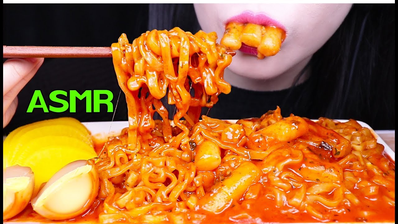 ASMR CHEESY TTEOKBOKKI *SPICY 치즈 라볶이 리얼사운드 먹방 (STICKY EATING SOUNDS) NO TALKING MUKBANG